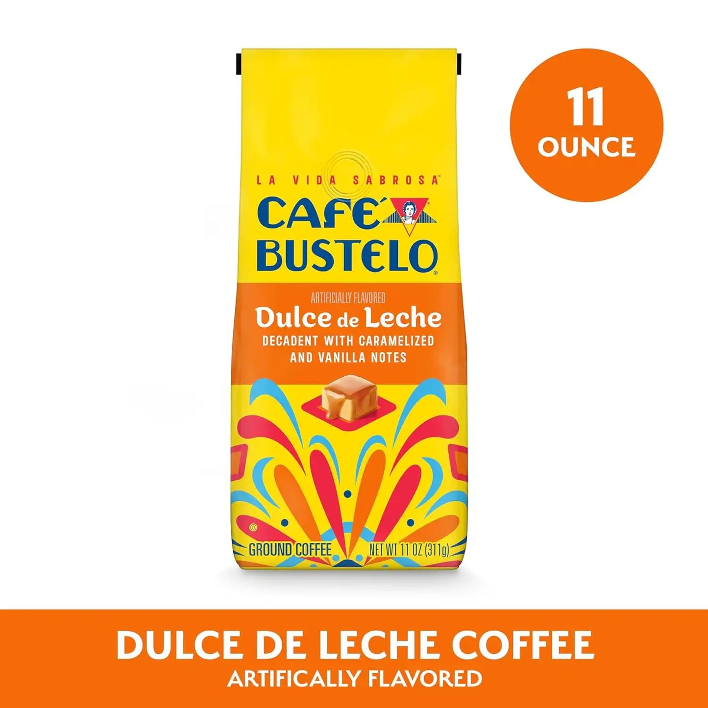 Café Bustelo Dulce de Leche Ground Coffee 11 Ounce Bag