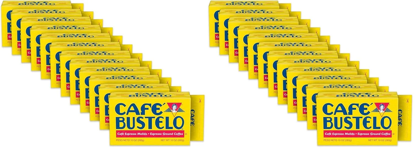 Café Bustelo Espresso Dark Roast Ground Coffee Brick,10 Ounce,(Pack of 24)