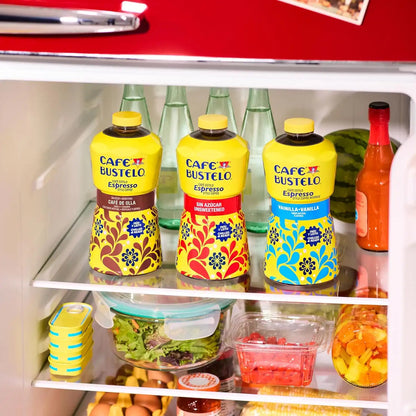 Café Bustelo Vanilla Flavored Iced Coffee, Limited Edition Game Day Design, 40-Oz. Bottles (Pack of 6)