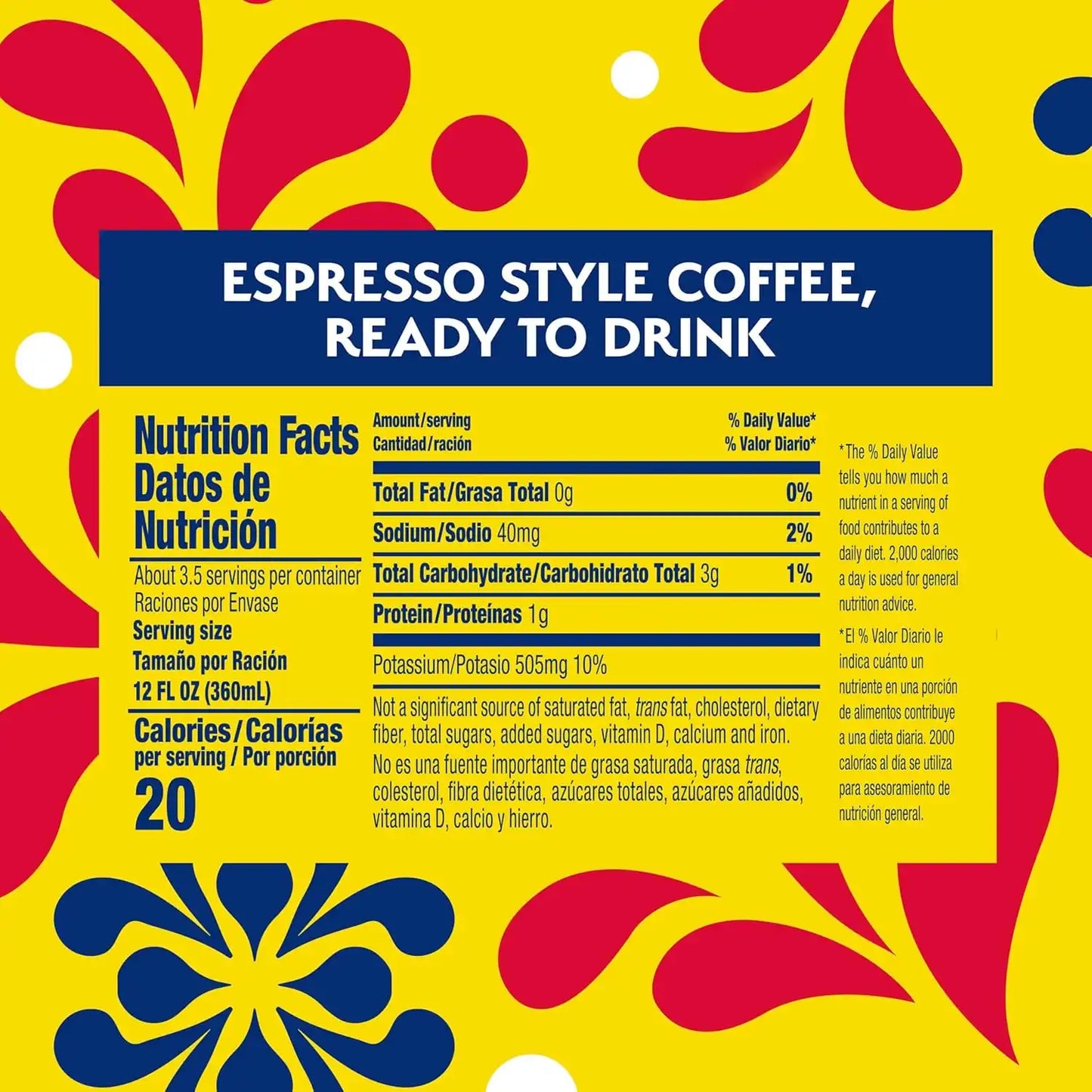Café Bustelo Unsweetened Espresso Style Iced Coffee, Limited Edition Game Day Design, 40-Oz. Bottle