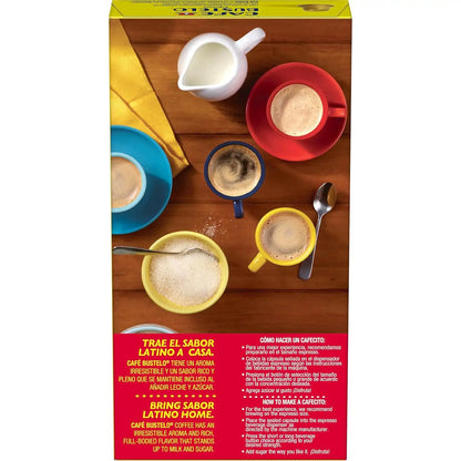Café Bustelo Aluminum Espresso Capsules, Dark Roast Coffee, Nespresso Original Line Compatible, Intensity 11, 10 Count (Pack of 8)