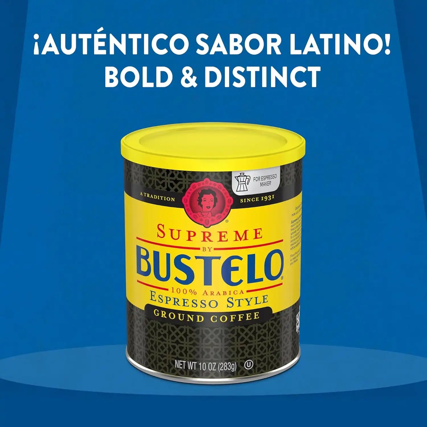 Café Bustelo Supreme by Bustelo Espresso Style Medium-Dark Roast Ground Coffee, 10 Ounce (Pack of 12)