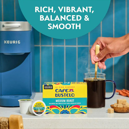 Café Bustelo Medium Roast, Single Serve Coffee Pods, 10 Count (Pack of 6)