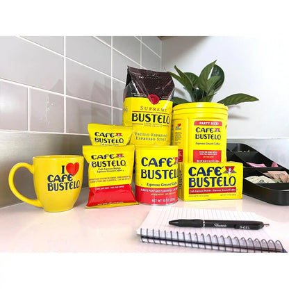 Café Bustelo Espresso Ground Coffee, Dark Roast, 22 Ounce Canister, 6 Count Case