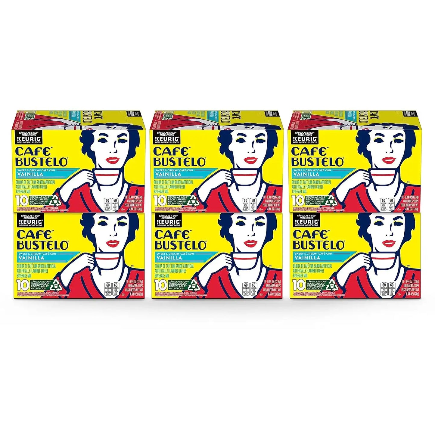 Café Bustelo Sweet & Creamy Café con Vainilla Flavored Coffee, 60 Keurig K-Cup Pods